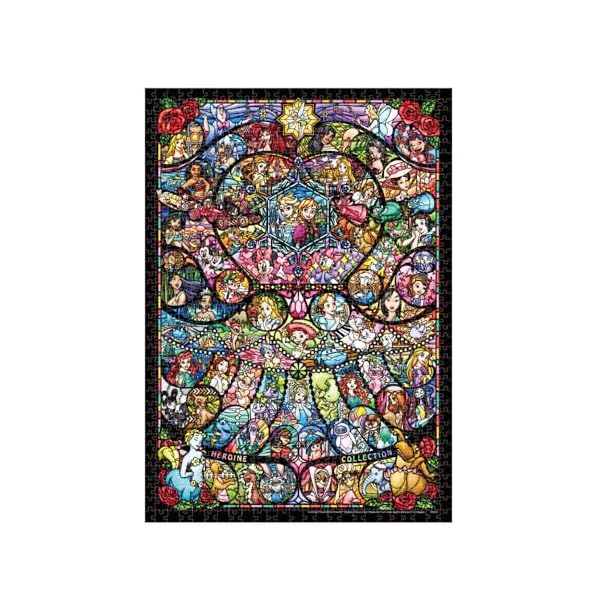 1000ピース ジグソーパズル ディズニー&ディズニー/ピクサー ヒロインコレクション ステンドグラス 世界最小1000ピース (29.7x42cm)