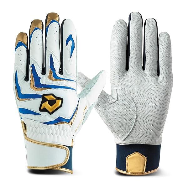 ディマリニ(DeMARINI) バッティンググラブ 両手用 高校野球対応 DM-PRO1 L ホワイト×ブルー WB5745304L