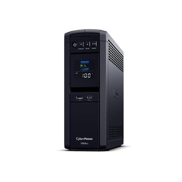 CyberPower (サイバーパワー) CP1200PFCLCDJP 無停電電源装置 UPS ラインインタラクティブ給電/正弦波 1200VA/780W ホームオフィス向け 角度調節可能カラー液晶画面付 3年