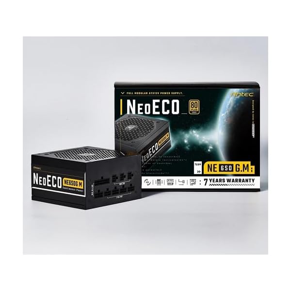 ANTEC Antec、80PLUS Gold認証取得 高効率高耐久フルモジュラー電源ユニット「NE650G M 」 ブラック 出力650W