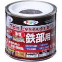 アサヒペン 塗料 ペンキ 油性高耐久鉄部用 1/5L ツヤ消しこげ茶 油性 サビの上からそのまま塗れる 艶消し 1回塗り 高密着性 耐候性 日本製