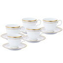 Noritake ノリタケ カップ & ソーサー セット ( コーヒー ティー 兼用) 250cc ハンプシャーゴールド 5客 ファインポーセレン F91988/4335