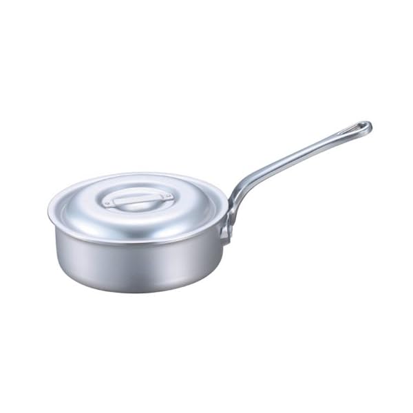 EBM ペイント アルミ プロシェフ 浅型片手鍋(目盛付)21cm シルバー