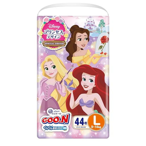 【パンツ Lサイズ】グーンぐんぐん吸収パンツ (9~14kg) 44枚 男女兼用 ≪Disneyプリンセスデザイン≫ 【パンツ Lサイズ】グーンぐんぐん吸収パンツ (9~14kg) 44枚 男女兼用 ≪Disneyプリンセスデザイン≫
