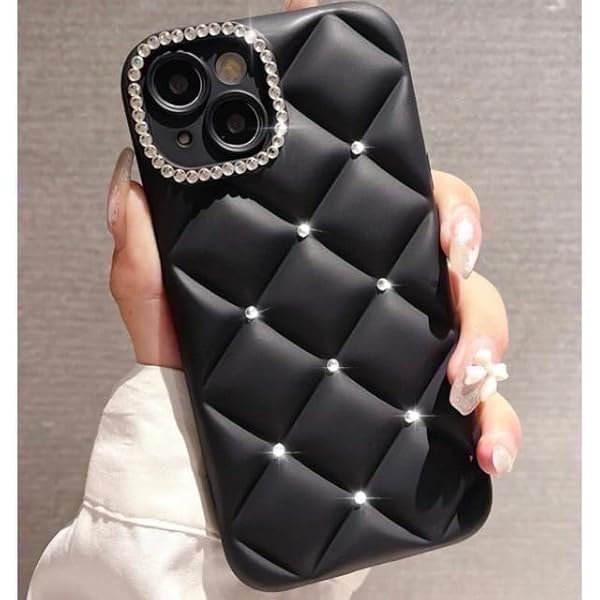 アイフォン16用ケース シルバーストーン キルティングケース 凸凹 大人 きらきら 可愛い スマホケース ..