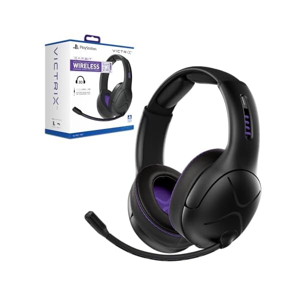 【SONYオフィシャルライセンス商品】PDP Victrix Gambit PS5 ゲーミングヘッドセット ワイヤレス 有線 ブラック マイク付き【国内正規品】