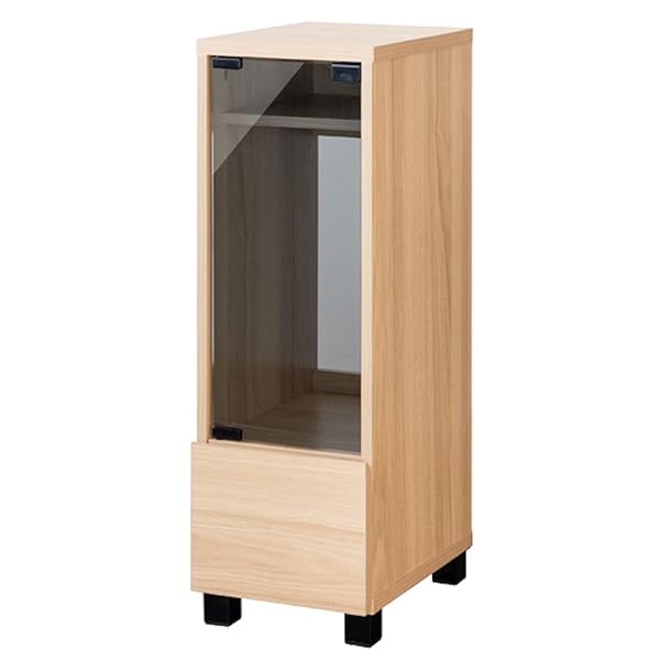 宮武製作所 ゲームラック REGABO(レガボ) PS5対応 幅26×奥行き36.5×高さ82cm ガラス扉付 引き出し付 ゲーム機やソフトをまとめて収納できる GRK-003NT ナチュラル