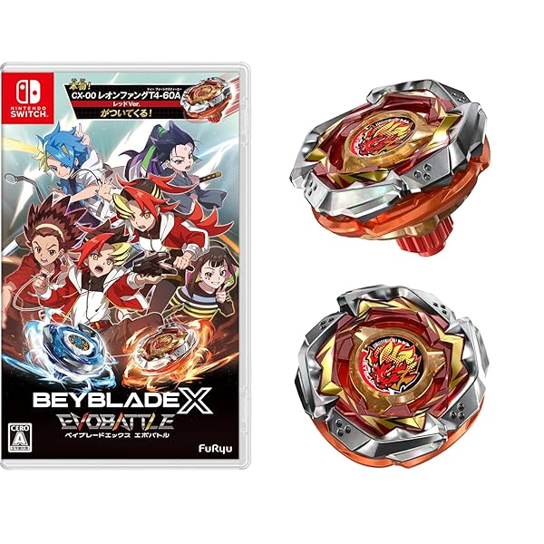 ベイブレードエックス エボバトル -Switch 【早期購入特典】「CX-00 レオンファングT4-60A レインボーコート」入手コード、ブレード用ステッカーセット 同梱 & 【メーカー特典】「CX-00 レオンファングT4-60A レッドVer.」
