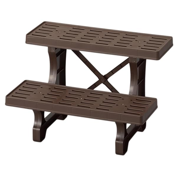 フラワースタンド2段 45cm幅 チョコブラウン