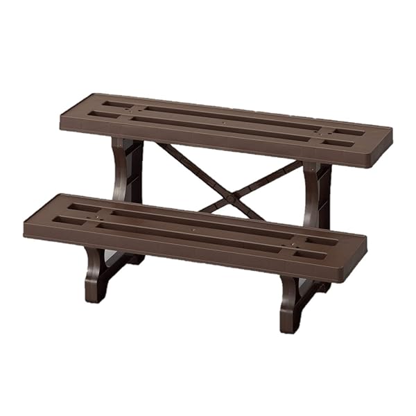 フラワースタンド2段 60cm幅 チョコブラウン