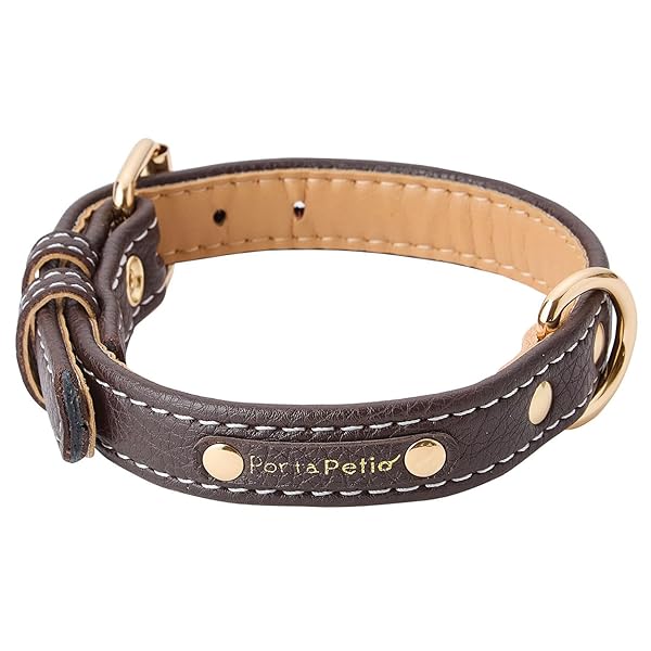 ペティオ (Petio) 犬用首輪 Porta クラシックソフトレザーカラー 24mm ブラウン
