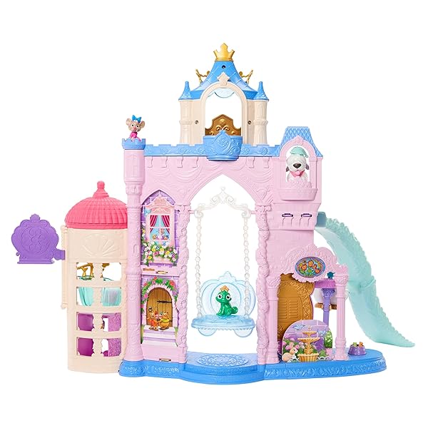 マテル ディズニープリンセス（Disney Princess） なかまがいっぱいのおしろ きせかえ人形・ハウス ままごと・ごっこ遊び プレイセット アクセサリー付き(ドール別売） 3歳から パープル JBF96