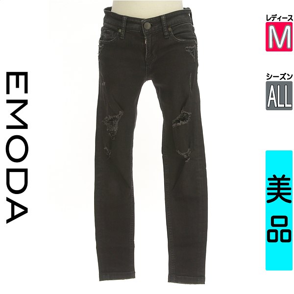 【10%OFFクーポン対象】エモダ EMODA デニムパンツ レディース M 中古 古着 あす楽対応