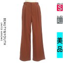 \超得★20%OFFクーポンで413円/ ビューティ&ユース BEAUTY&YOUTH パンツ レディース オールシーズン レッド S タックスラックスパンツ ...