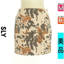 【6/24値下げ】【中古】【古着】 スライ SLY ミニスカート カウ柄ショートスカート 秋物 秋冬 春秋 ベージュ