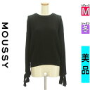 \超得★20%OFFクーポンで369円/ マウジー MOUSSY ニット レディース 冬 長袖 ブラック M 背中きリブニットトップス 【中古】【古着】【大幅値...