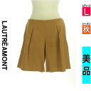 \激得★30%OFFクーポンで238円/ ロートレアモン LAUTREAMONT ショートパンツ ハーフパンツ レディース 秋 ブラウン L ウール混タックショ...