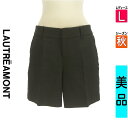 \激得★30%OFFクーポンで246円/ ロートレアモン LAUTREAMONT ショートパンツ ハーフパンツ レディース 秋 ブラック L ウール混ショートパ...