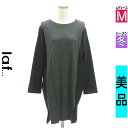 \週末限定★15%OFFクーポンで271円/ ラエフ la.f... ニット レディース 冬 長袖 グレー M サイド切替膝丈ロングニット 【中古】【古着】【大...