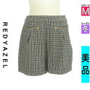 \激得★30%OFFクーポンで277円/ レディアゼル REDYAZEL ショートパンツ ハーフパンツ レディース 冬 グレー M ゴールドファスナーチェック柄...
