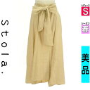 \超得★20%OFFクーポンで1144円/ ストラ Stola. ロングスカート マキシスカート レディース 春 ブラウン S ベルト付きアシメロングスカート ...