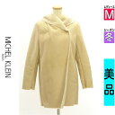 【5/8値下げ】【中古】【古着】 ミッシェルクラン MICHEL KLEIN コート アウター ミドル丈エコムートンコート 冬物 冬 秋冬 ベージュ