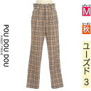 【5/8値下げ】【中古】【古着】 プードゥドゥ POU DOU DOU パンツ パンツ チェックハイウエストパンツ 秋物 秋冬 春秋 ブラウン
