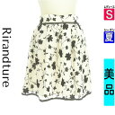 【5/8値下げ】【中古】【古着】 リランドチュール Rirandture ミニスカート スカート 花柄フロッキーシフォンミニスカート 夏物 春夏 ホワイト