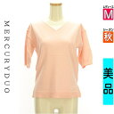 【5/8値下げ】【中古】【古着】 マーキュリーデュオ MERCURYDUO ニット トップス 五分袖Vネックニットトップス 秋物 秋冬 春秋 ピンク