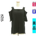 【5/8値下げ】【中古】【古着】 アズールバイマウジー AZUL BY MOUSSY カットソー プルオーバー トップス オフショルダートップス 夏物 春夏 ブラック