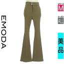 【5/8値下げ】【中古】【古着】 エモダ EMODA パンツ パンツ リブフレアパンツ オールシーズン カーキ