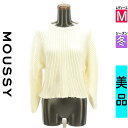 \超得★20%OFFクーポンで888円/ マウジー MOUSSY ニット レディース 冬 長袖 アイボリー M ワイドスリーブショートリブニット 【中古】【古着...