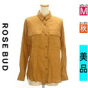 ローズバッド ROSE BUD カジュアルシャツ レディース 秋 長袖 ブラウン M リネンシャツ 【中古】【古着】【大幅値下】