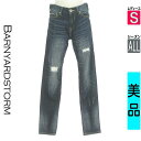 【5/8値下げ】【中古】【古着】 バンヤードストーム BARNYARDSTORM デニムパンツ パンツ ダメージ加工スキニーデニム オールシーズン 紺色/ネイビー