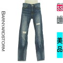 【5/8値下げ】【中古】【古着】 バンヤードストーム BARNYARDSTORM デニムパンツ パンツ ダメージ加工スキニーデニム オールシーズン ブルー