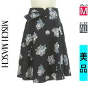 【5/8値下げ】【中古】【古着】 ミッシュマッシュ MISCH MASCH スカート スカート ベルト付き花柄膝下フレアスカート オールシーズン 紺色/ネイビー