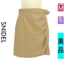 【5/8値下げ】【中古】【古着】 スナイデル Snidel ミニスカート スカート チェック柄ラップ風ミニスカート 冬物 冬 秋冬 ブラウン