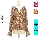 【5/8値下げ】【中古】【古着】 アングリッド Ungrid ブラウス シャツ ラメ糸混シアーブラウス 秋物 秋冬 春秋 レッド