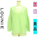 \超得★20%OFFクーポンで1144円/ ルーニィ LOUNIE ニット レディース 春 長袖 黄緑/ライトグリーン M Vネックニットトップス 【中古】【古...