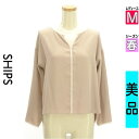 \週末限定★3000円OFFクーポン配布中/ シップス SHIPS カットソー プルオーバー レディース 春 長袖 ベージュ M パイピングとろみブラウス 【中...