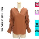 ユナイテッドアローズ UNITED ARROWS カットソー プルオーバー レディース 春 長袖 ブラウン M ランダムタック袖ブラウス 【中古】【古着】【大幅...