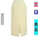 【5/8値下げ】【中古】【古着】 ロッソ ROSSO ロングスカート マキシスカート スカート リネン混スリットミモレスカート 夏物 春夏 ベージュ