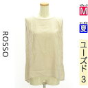 【5/8値下げ】【中古】【古着】 ロッソ ROSSO カットソー プルオーバー トップス リネン混ノースリブラウス 夏物 春夏 ベージュ