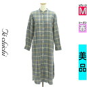 \超得★20%OFFクーポンで862円/ テチチ Te chichi ワンピース チュニック レディース 春 長袖 グレー M チェック柄ロングシャツワンピース...