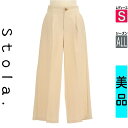 【5/8値下げ】【中古】【古着】 ストラ Stola. パンツ パンツ ハイウエストワイドパンツ オールシーズン ベージュ