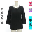 \超得★20%OFFクーポンで880円/ ジョルジュレッシュ GEORGES RECH ニット レディース 冬 長袖 ブラック M ビジューネックフロント切替ニ...