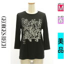 \週末限定★3000円OFFクーポン配布中/ ジョルジュレッシュ GEORGES RECH Tシャツ レディース 春 長袖 ブラック M 七分袖フラワープリント...
