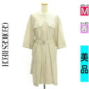 \超得★20%OFFクーポンで2376円/ ジョルジュレッシュ GEORGES RECH コート レディース 春 アイボリー M ベルト付きノーカラーロングコー...