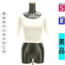 【5/8値下げ】【中古】【古着】 マーキュリーデュオ MERCURYDUO ニット トップス バックオープンリボンリブニット 夏物 春夏 ホワイト