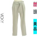 \激得★30%OFFクーポンで924円/ ビッキー VICKY パンツ レディース オールシーズン グレー SS タックテーパードパンツ 【中古】【古着】【大幅値下】(4)